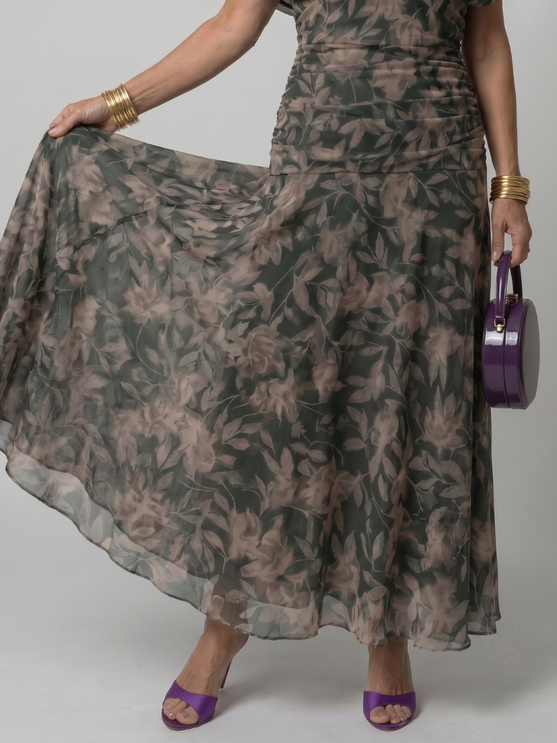 CALEN - OFF SHOULDER FLOW MIDI DRESS
