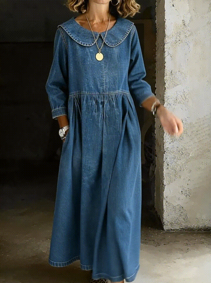CLARA | PETER PAN DENIM DRESS FOR WOMEN
