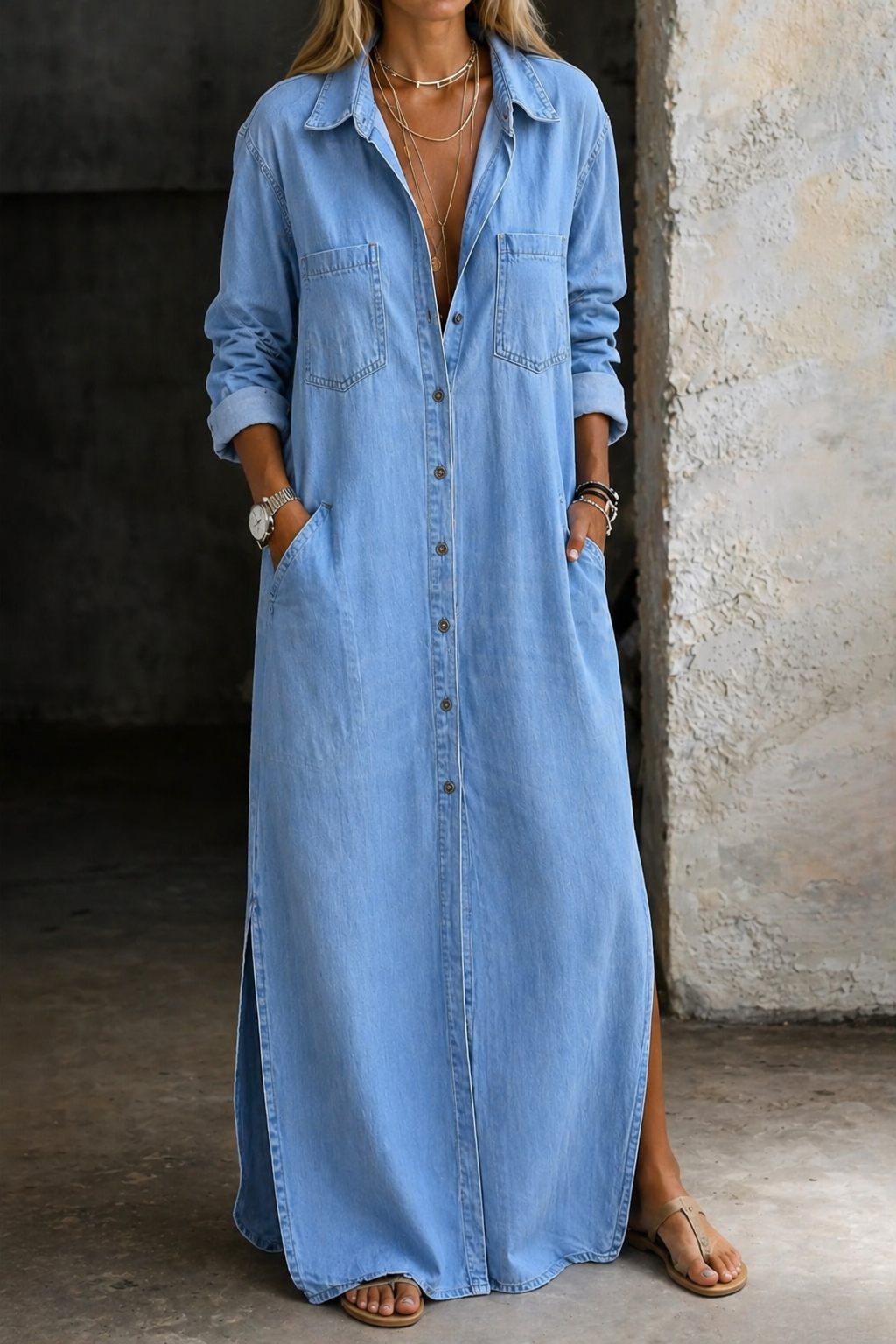 DELANA – RELAXED DENIM SHIRT DRESS
