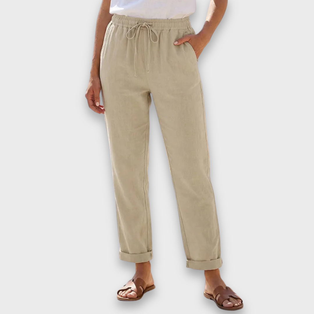 HARPER – STRAIGHT-LEG LINEN TROUSERS