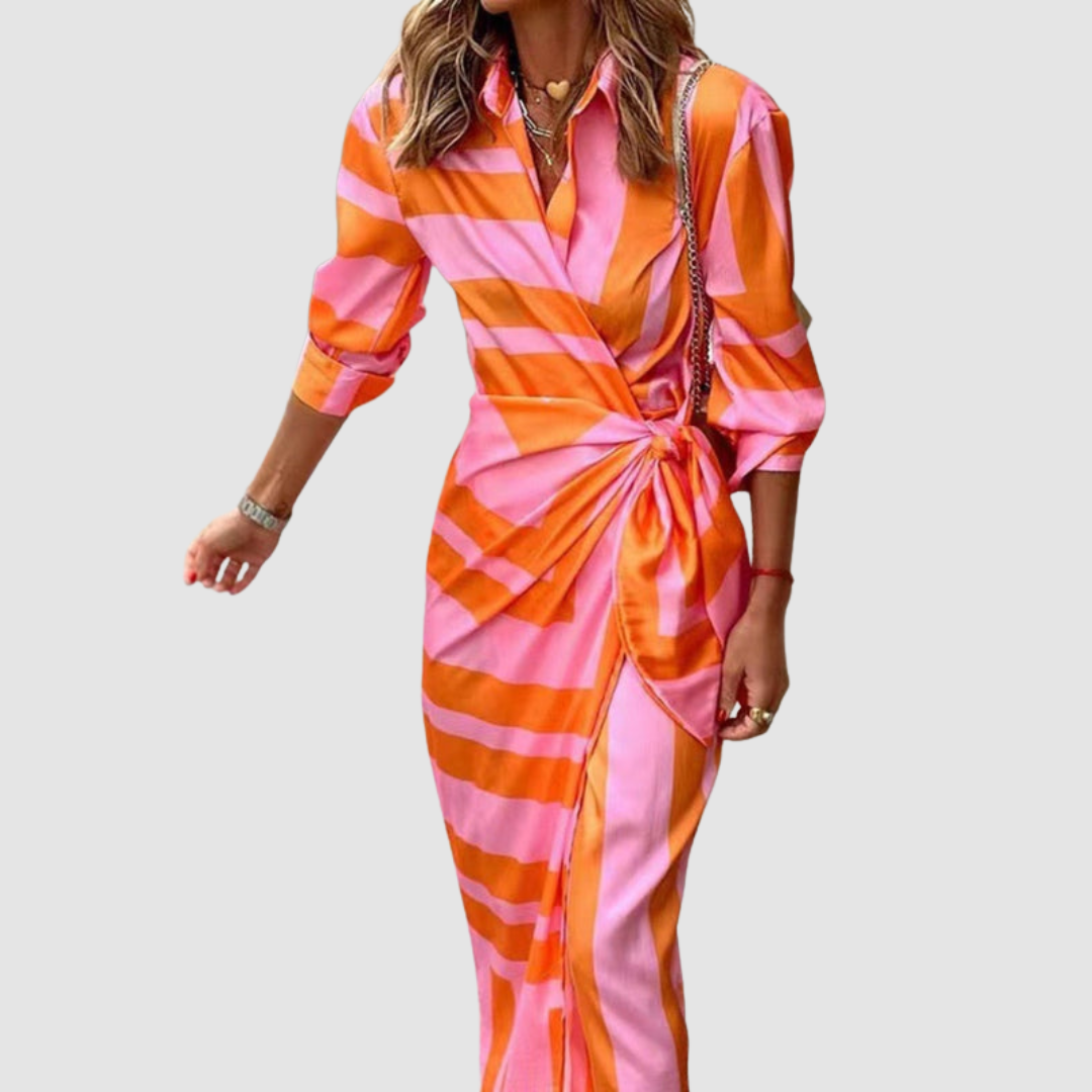 CECILIA - ELEGANT STRIPED DRESS