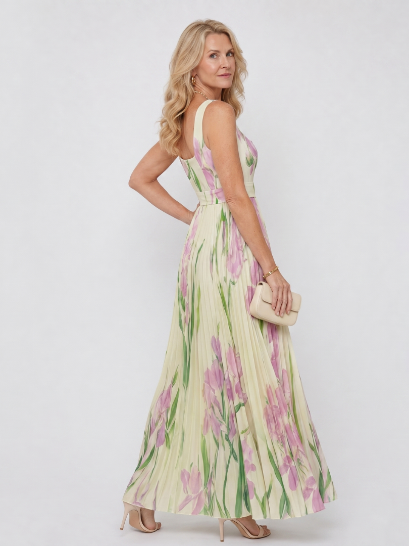 ASHLEY | SLEEVELESS SATIN MIDI DRESS FOR WOMEN