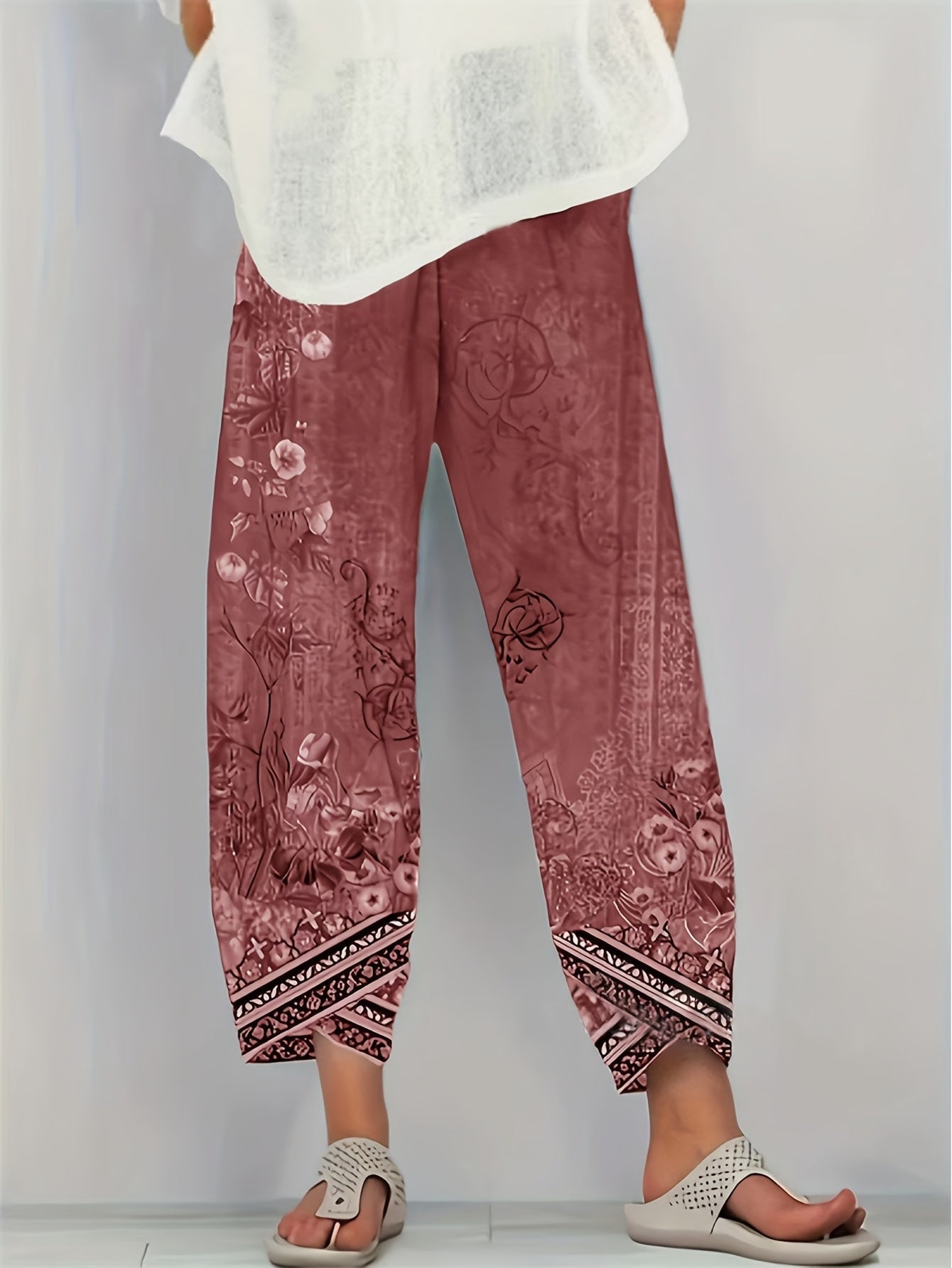 BRIELLE - BOTANICAL WIDE-LEG TROUSERS