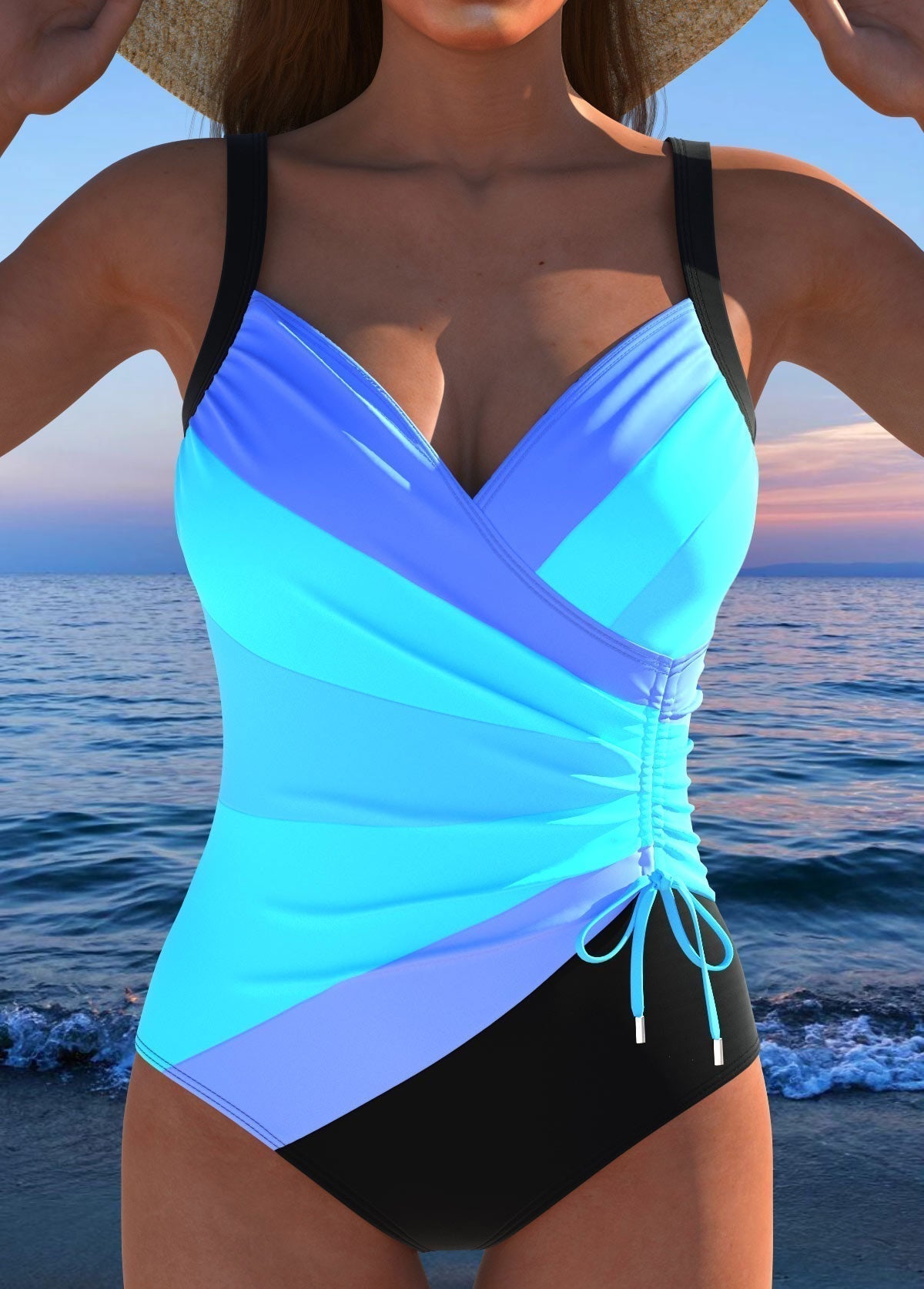 FLORENCE - LUXURIOUS WRAP SWIMSUIT WITH COLOURFUL PRINT