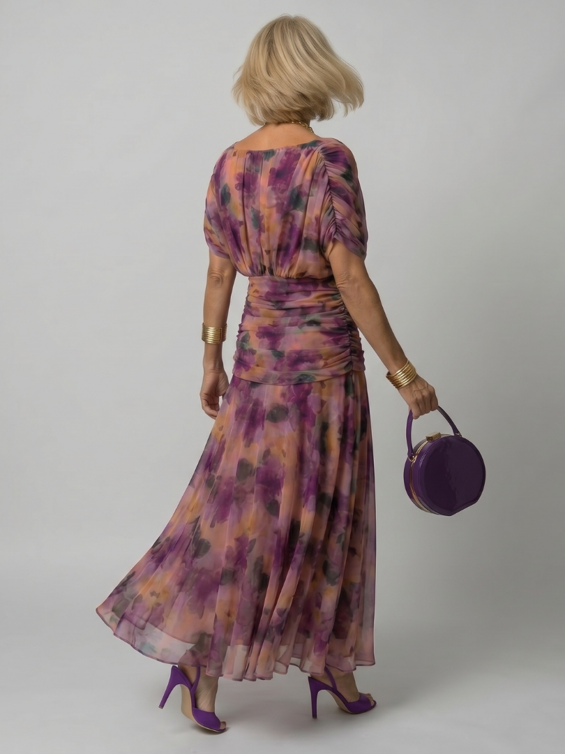CALEN - OFF SHOULDER FLOW MIDI DRESS