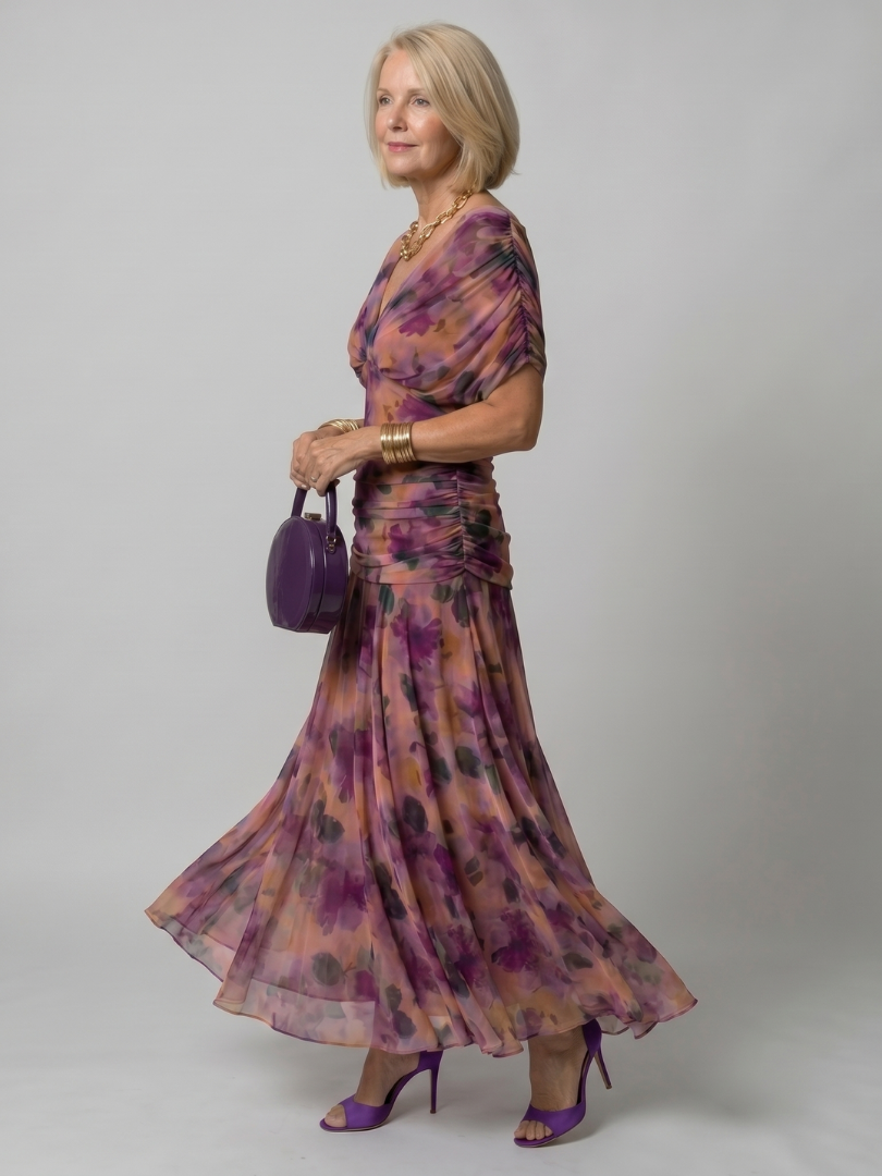 CALEN - OFF SHOULDER FLOW MIDI DRESS