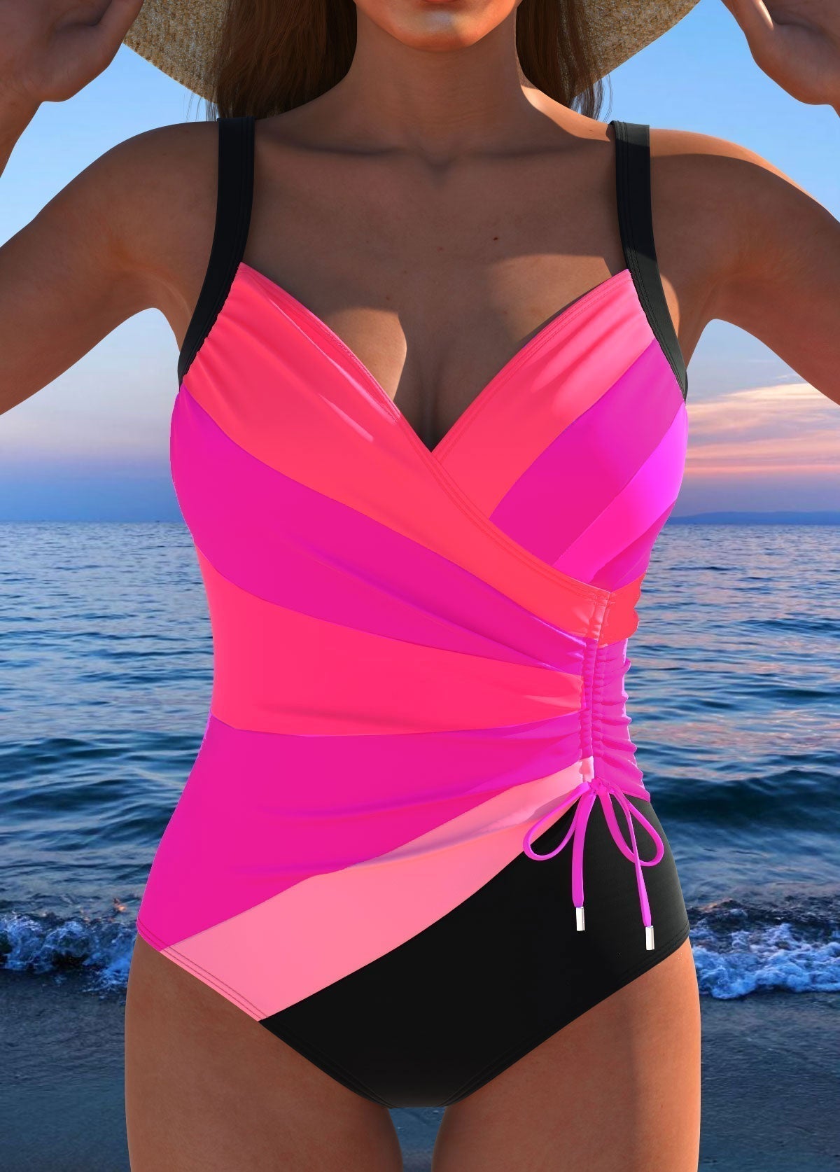 FLORENCE - LUXURIOUS WRAP SWIMSUIT WITH COLOURFUL PRINT