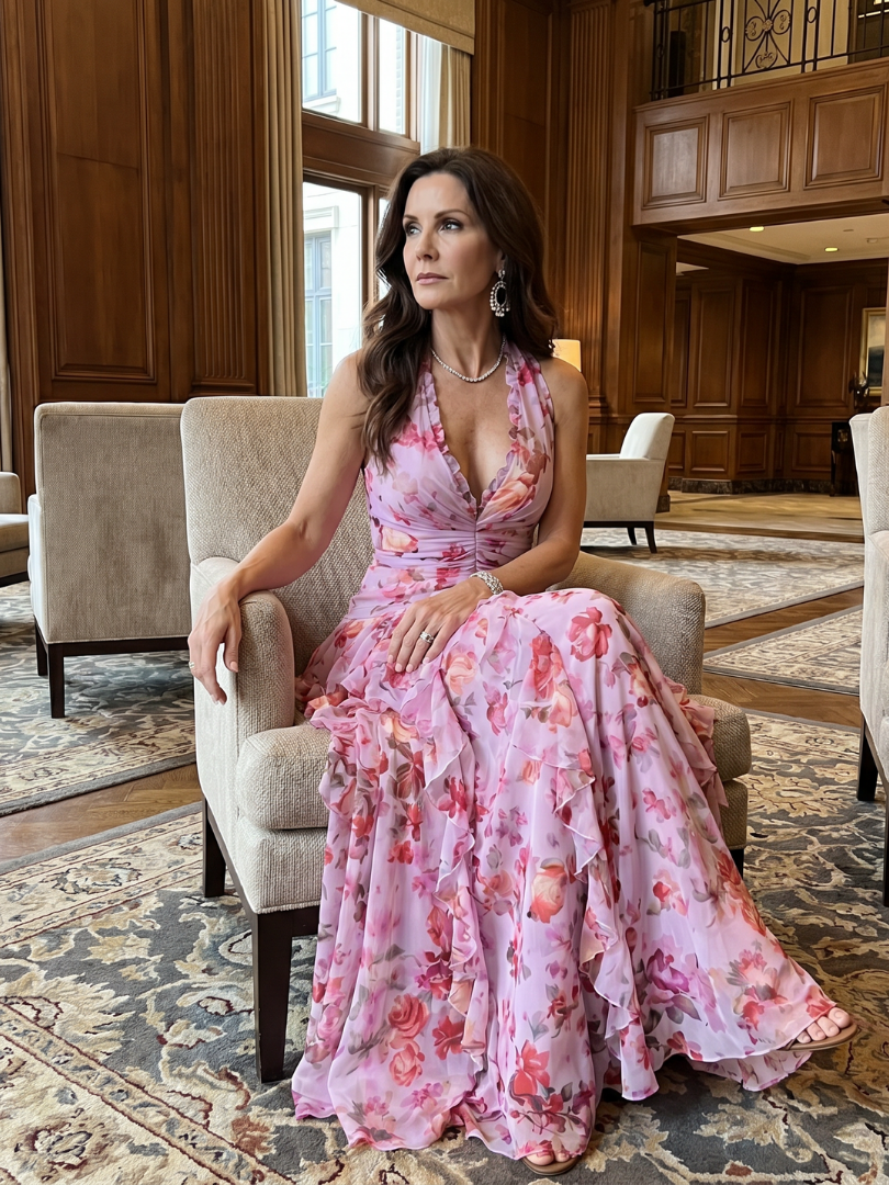NORI | FLORAL HALTER MAXI DRESS FOR WOMEN