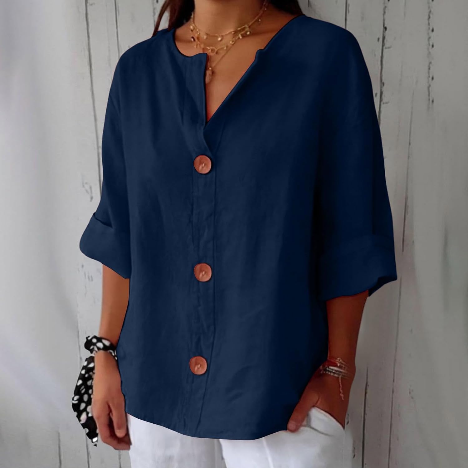 JULIA – RELAXED BUTTON BLOUSE