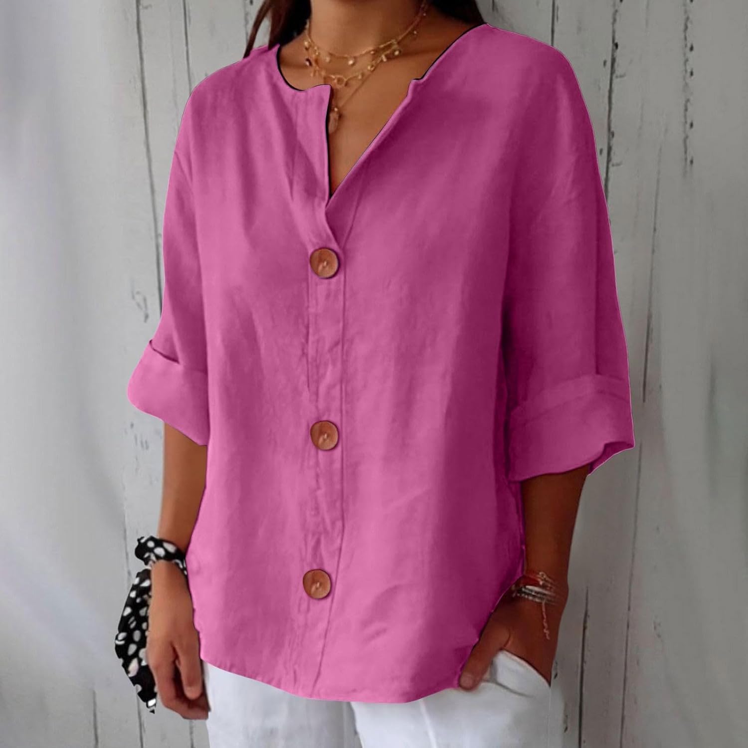JULIA – RELAXED BUTTON BLOUSE