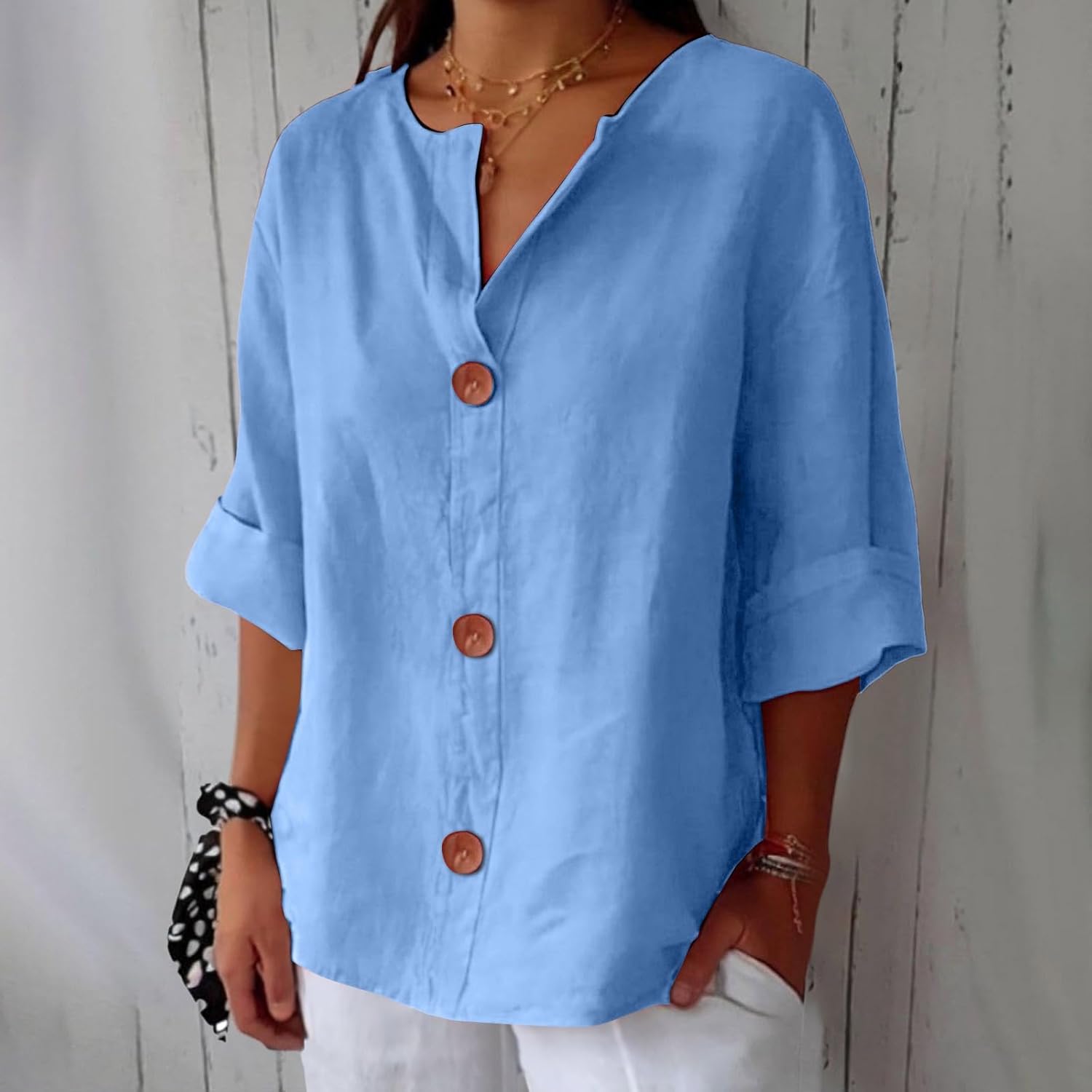 JULIA – RELAXED BUTTON BLOUSE