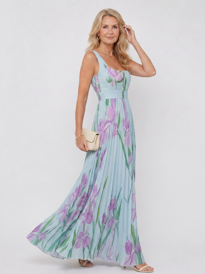 ASHLEY | SLEEVELESS SATIN MIDI DRESS FOR WOMEN