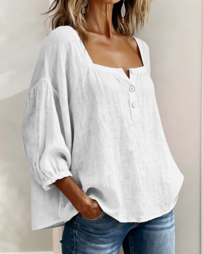 ELODIE – ELEGANT SQUARE NECK BLOUSE