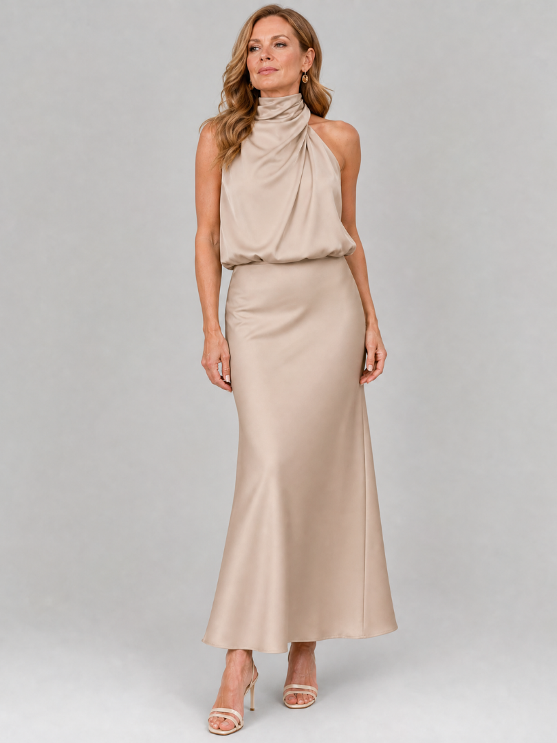 NOPAL | DRAPED MIDI DRESS FOR WOMEN
