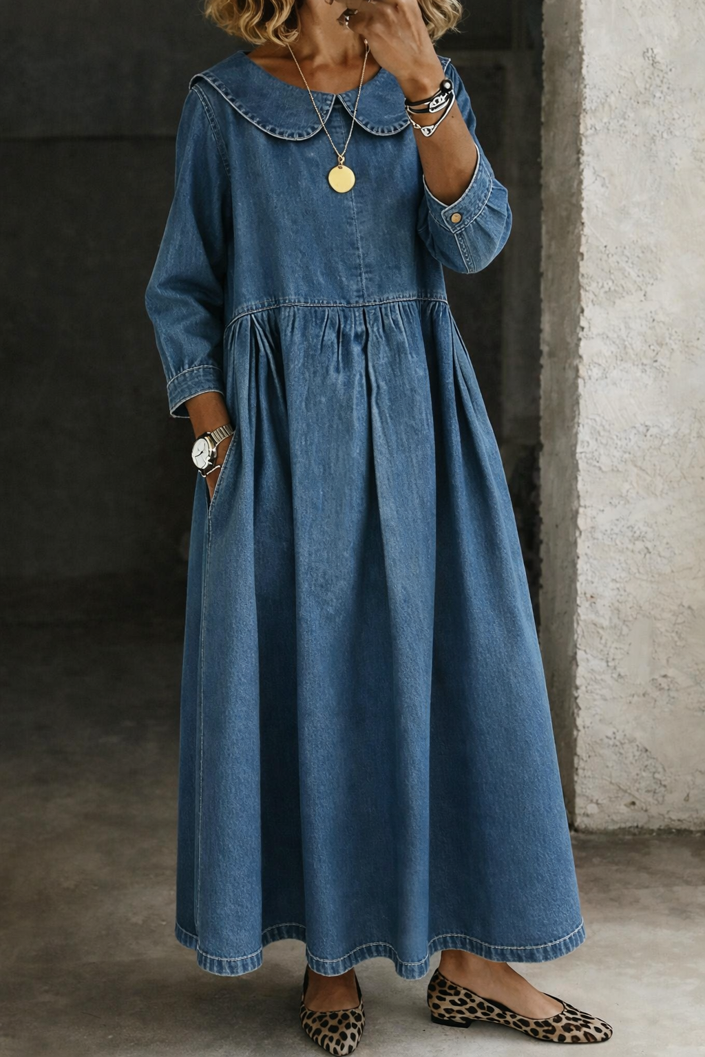 CLARA | PETER PAN DENIM DRESS FOR WOMEN