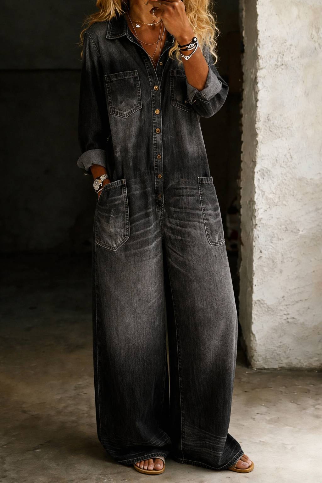 LENA | RELAXED DENIM JUMPSUIT FOR WOMEN