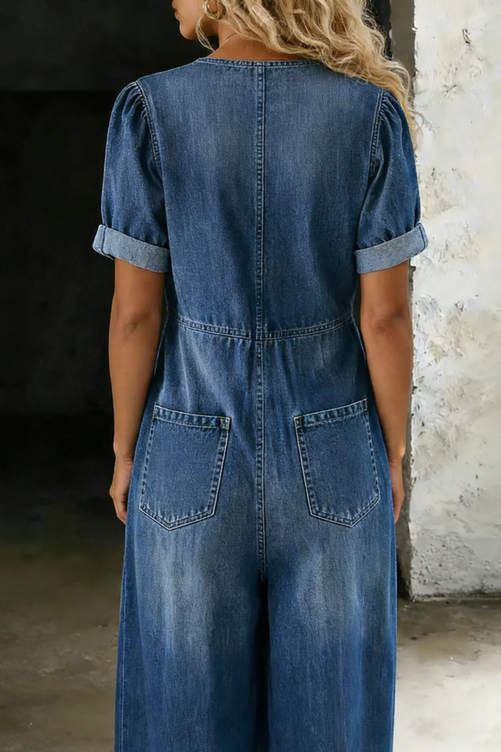 MAYA | V-NECK DENIM JUMPSUIT FOR WOMEN