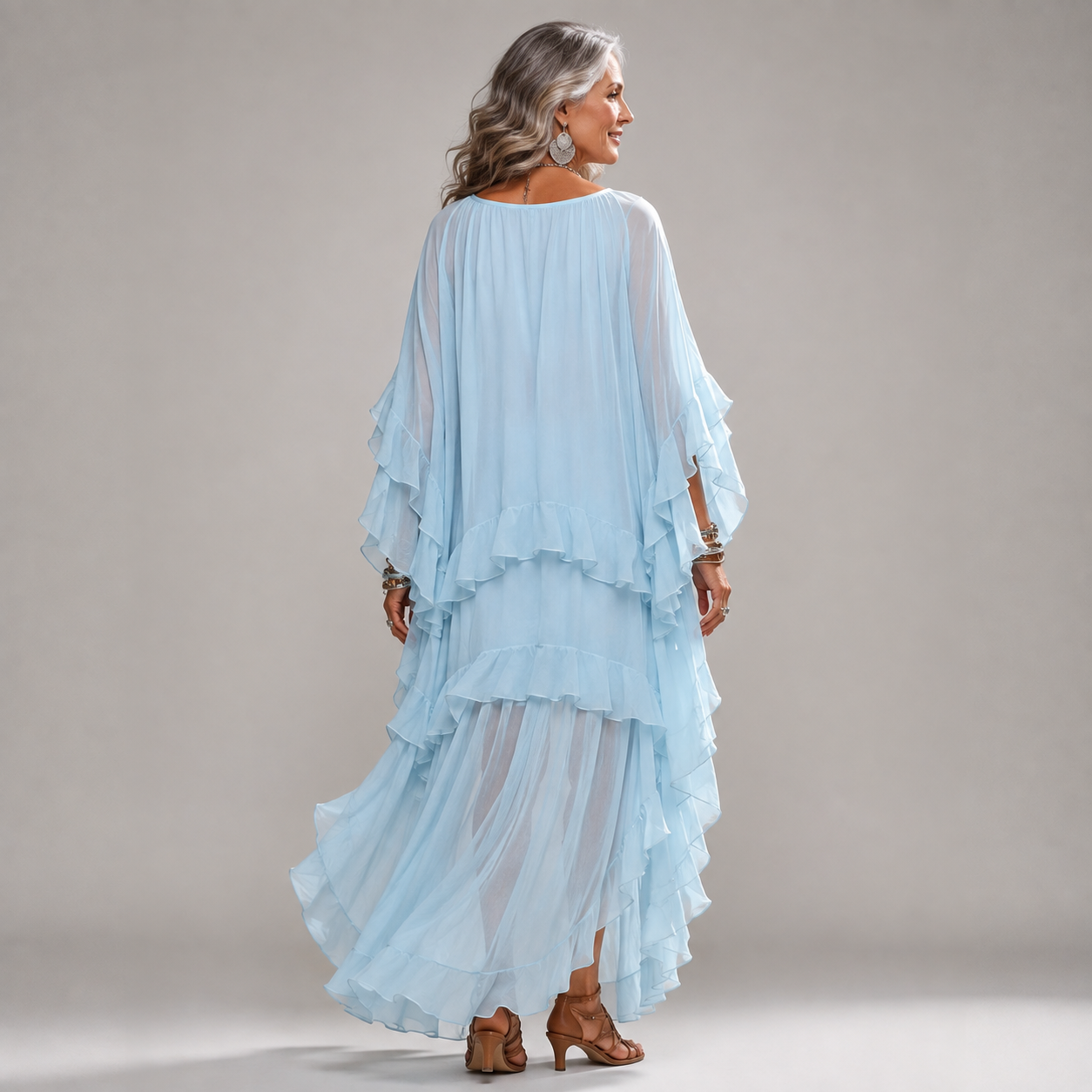 HAILEY | FLOWY RUFFLE MAXI DRESS FOR WOMEN