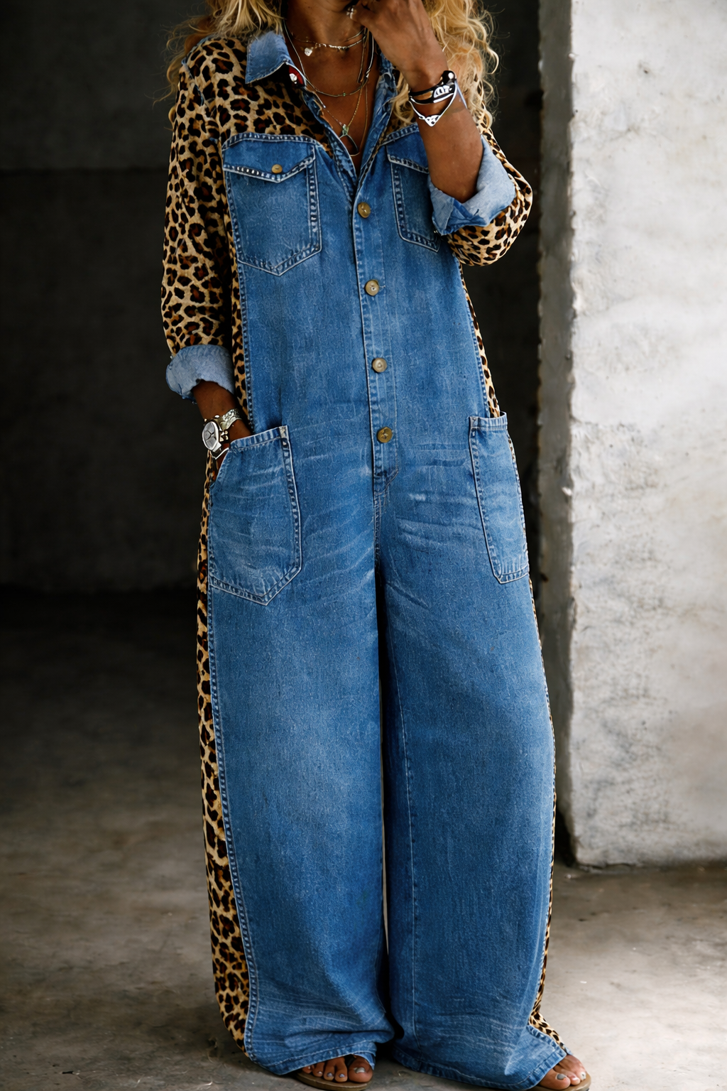 AMANDA | DENIM SHIRT JUMPSUIT FOR WOMEN