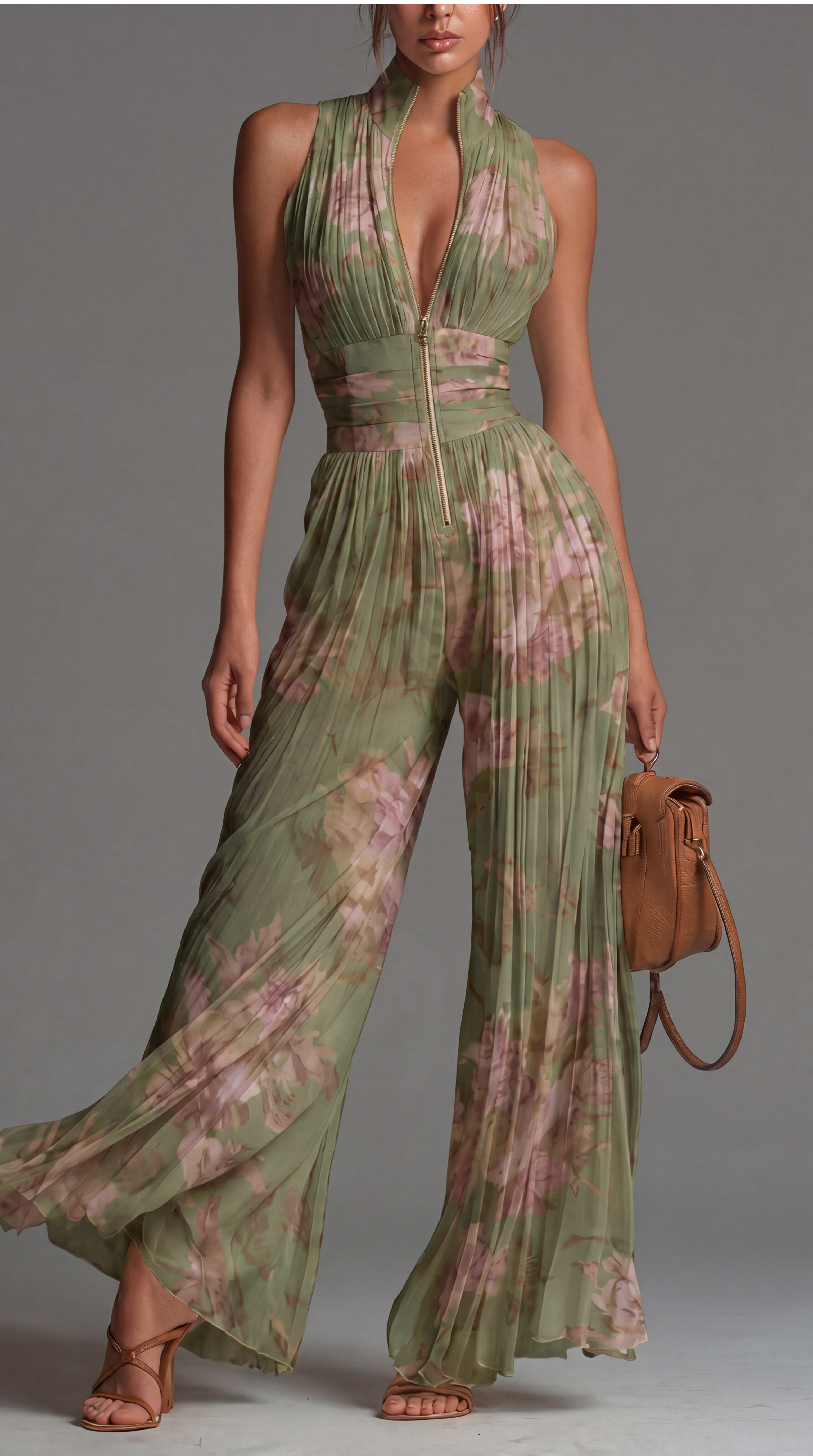 ZSĂFIA - FLORAL PLEATED CHIFFON