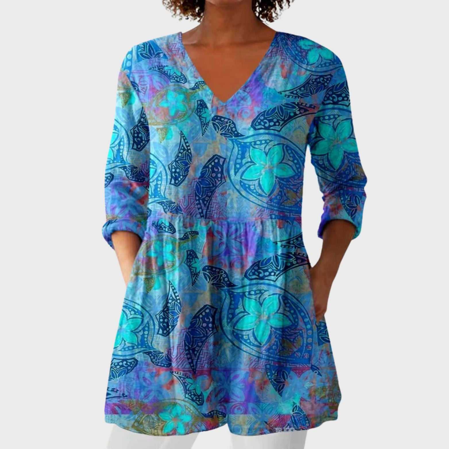 JULIETTE – BOHEMIAN V-NECK MIDI DRESS