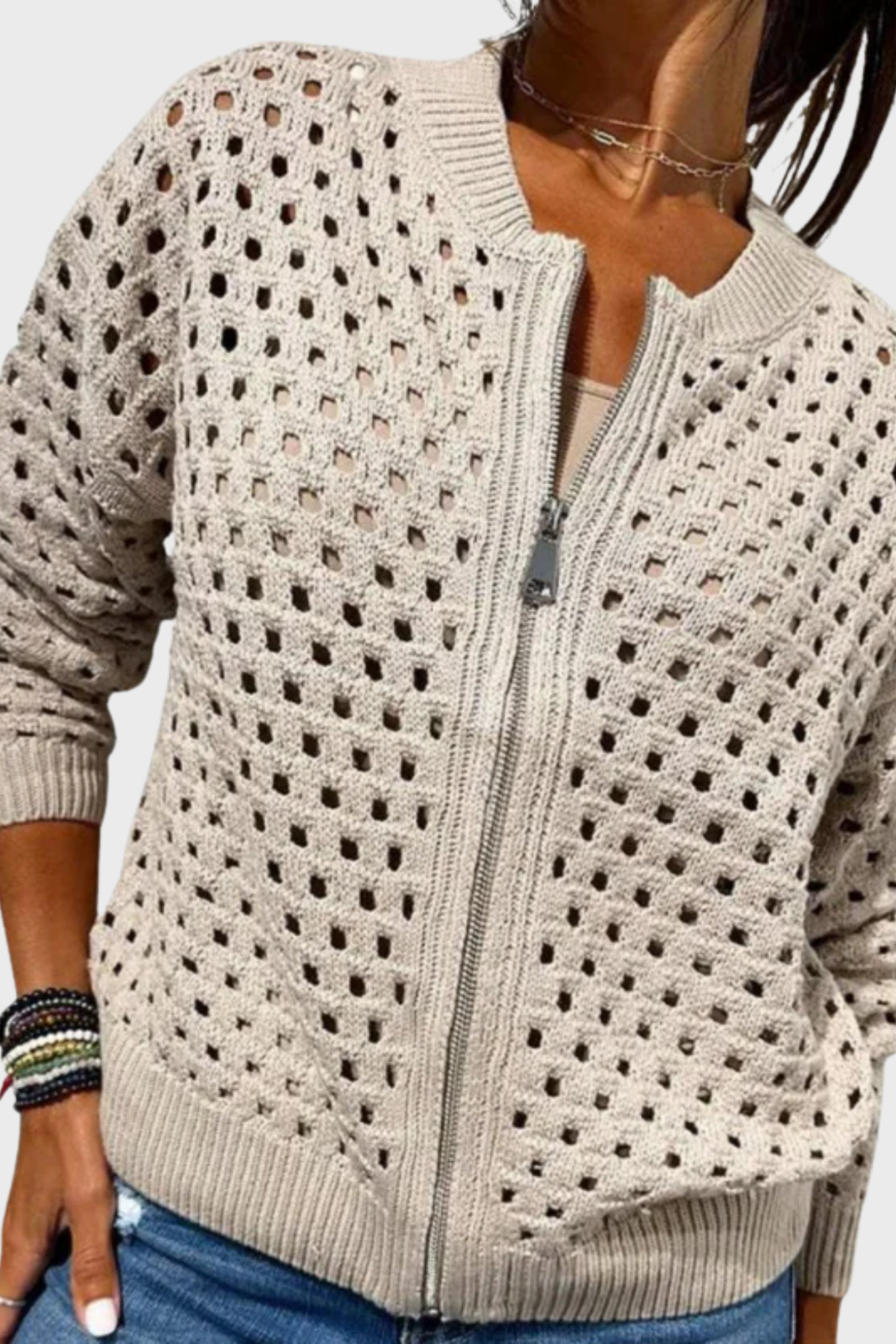 CONTANCE | ZIP KNIT CARDIGAN FOR WOMEN