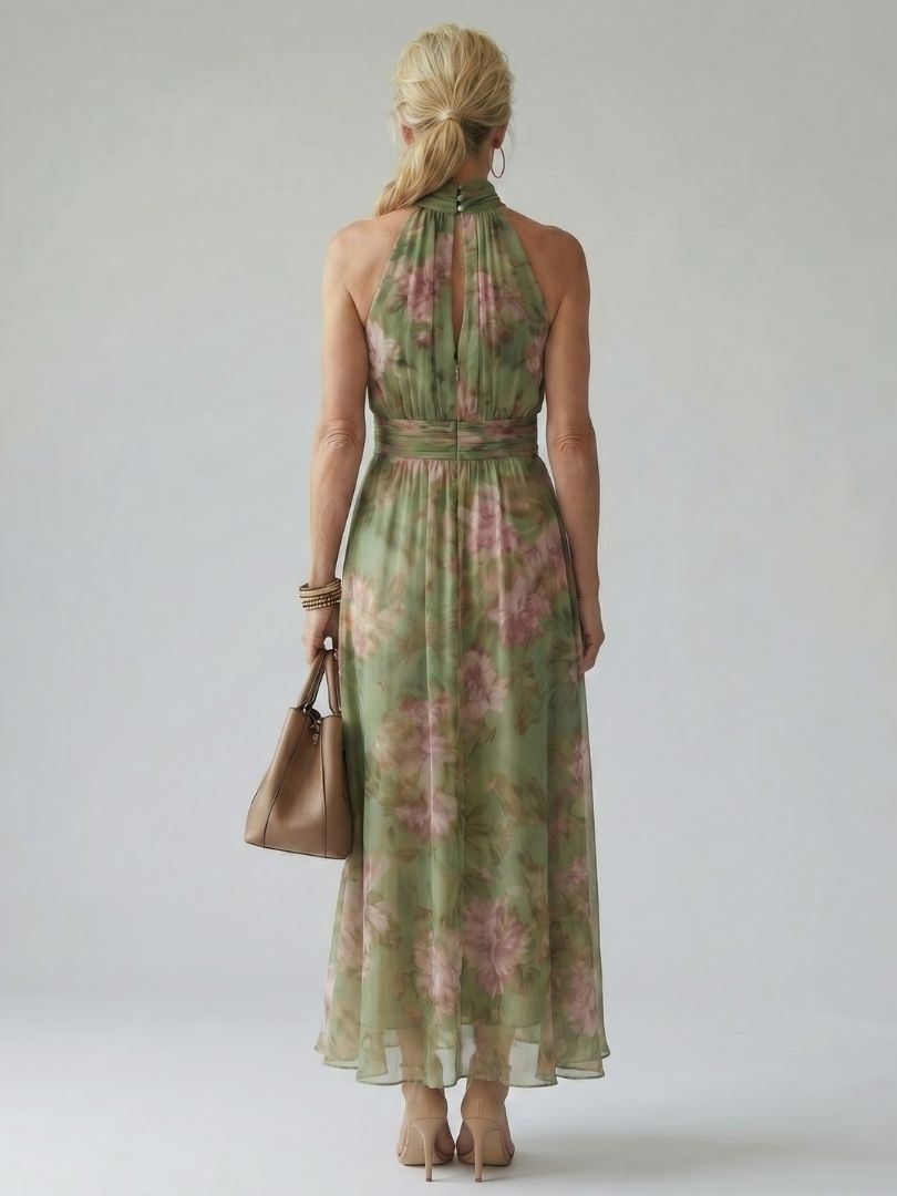 MIRELLE | RUFFLE HALTER DRESS FOR WOMEN