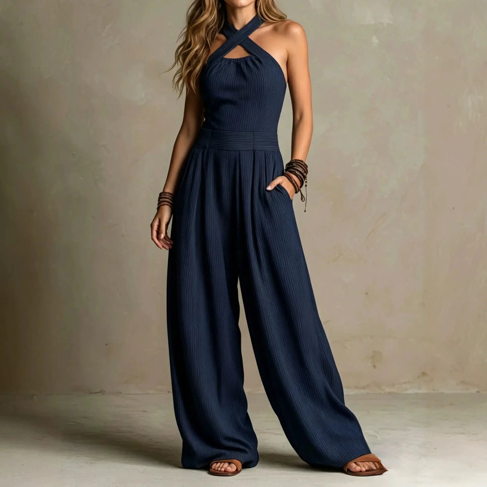 ISLA - CASUAL CHIC WIDE-LEG JUMPSUIT