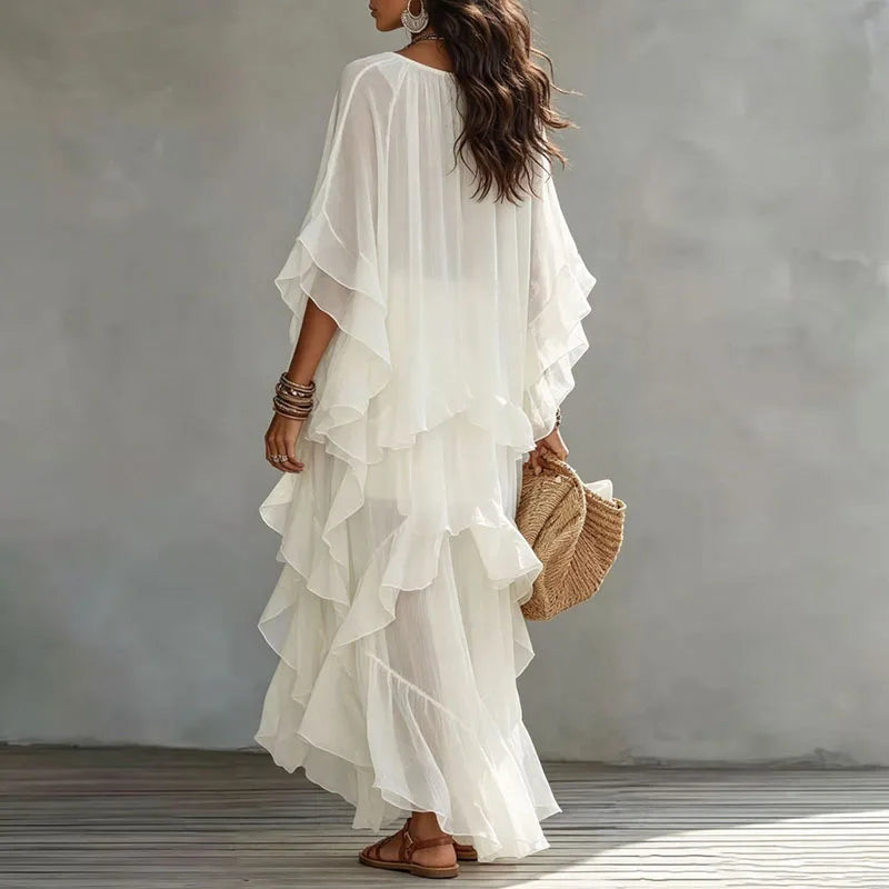 HAILEY | FLOWY RUFFLE MAXI DRESS FOR WOMEN