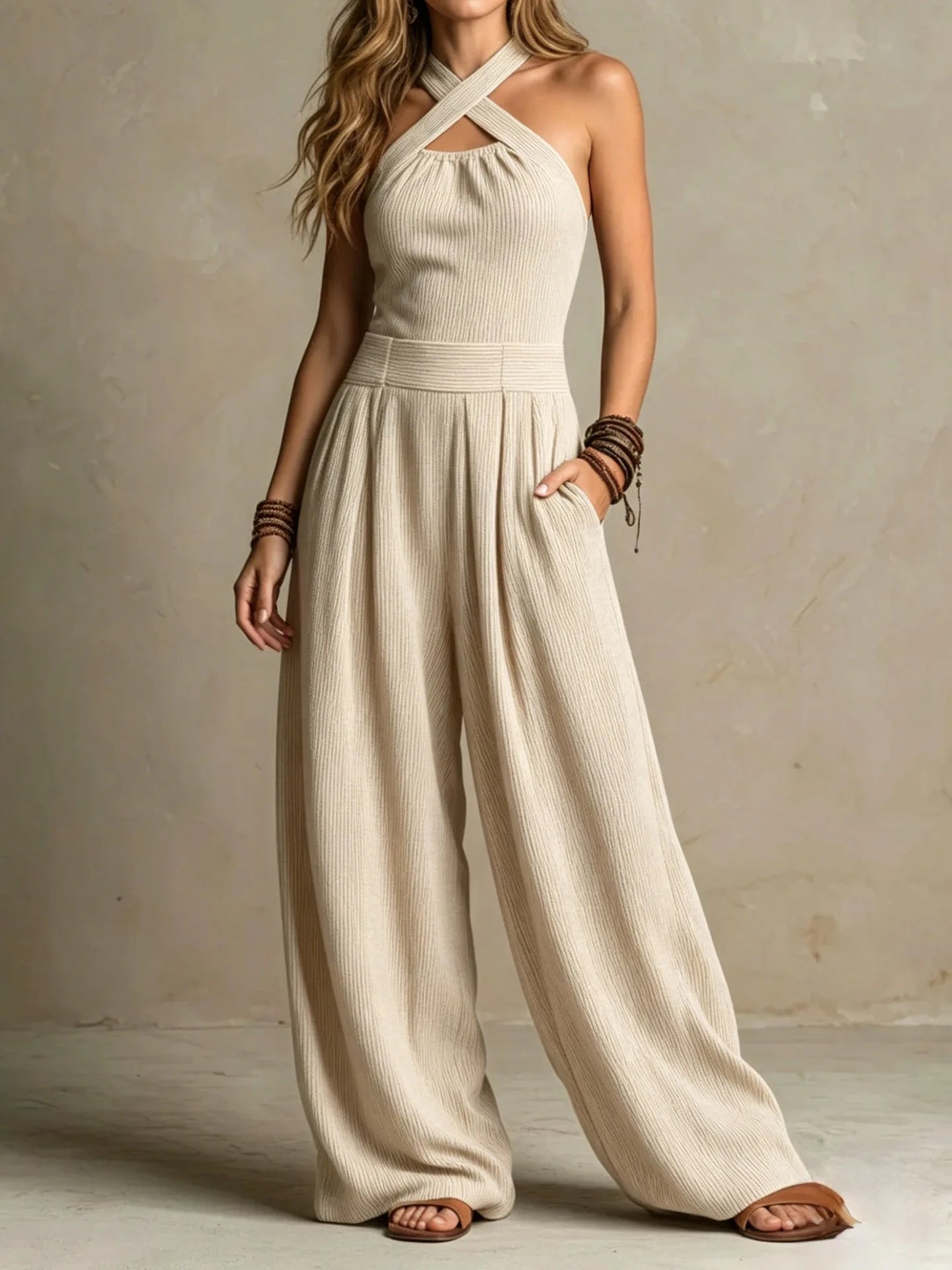 ISLA - CASUAL CHIC WIDE-LEG JUMPSUIT
