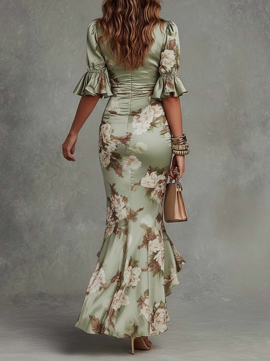 EMILIA | ASYMMETRICAL SATIN MAXI DRESS FOR WOMEN