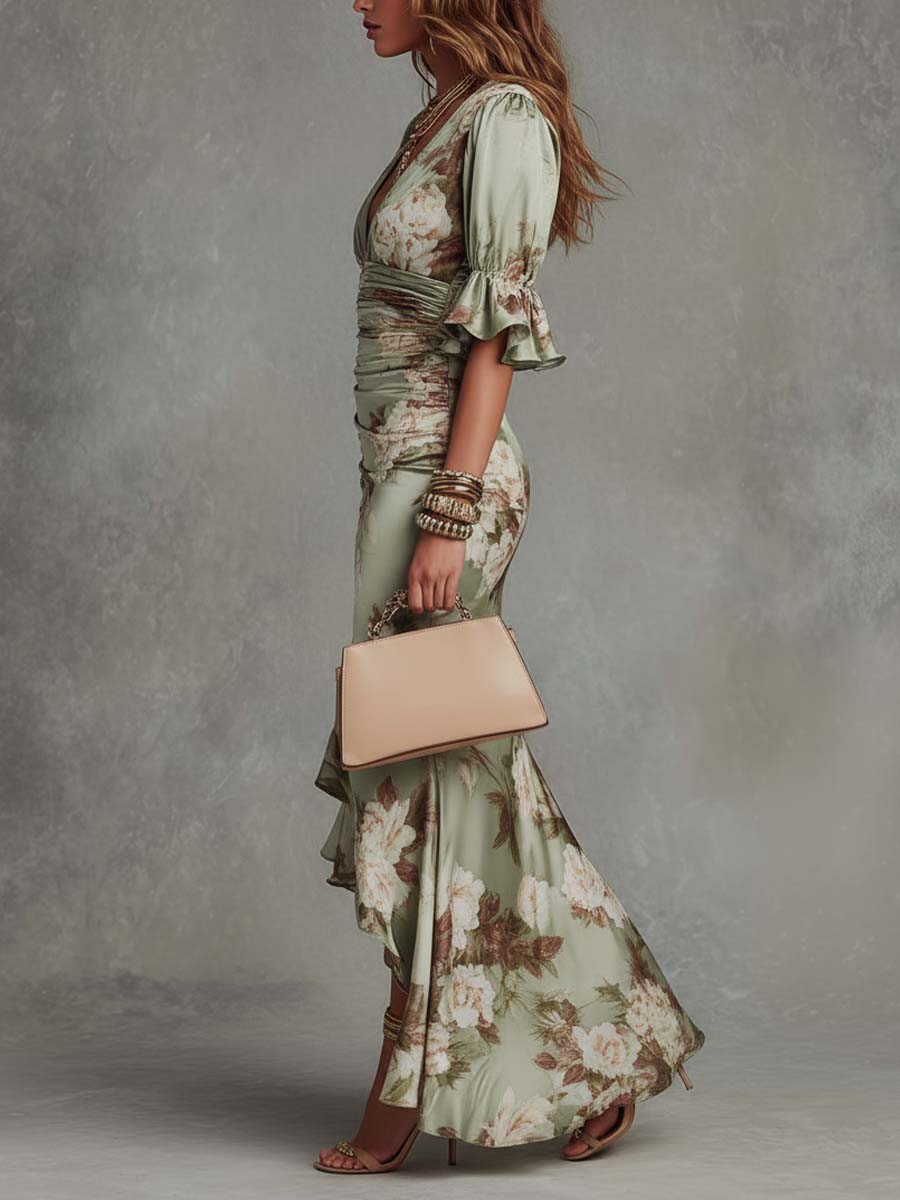 EMILIA | ASYMMETRICAL SATIN MAXI DRESS FOR WOMEN