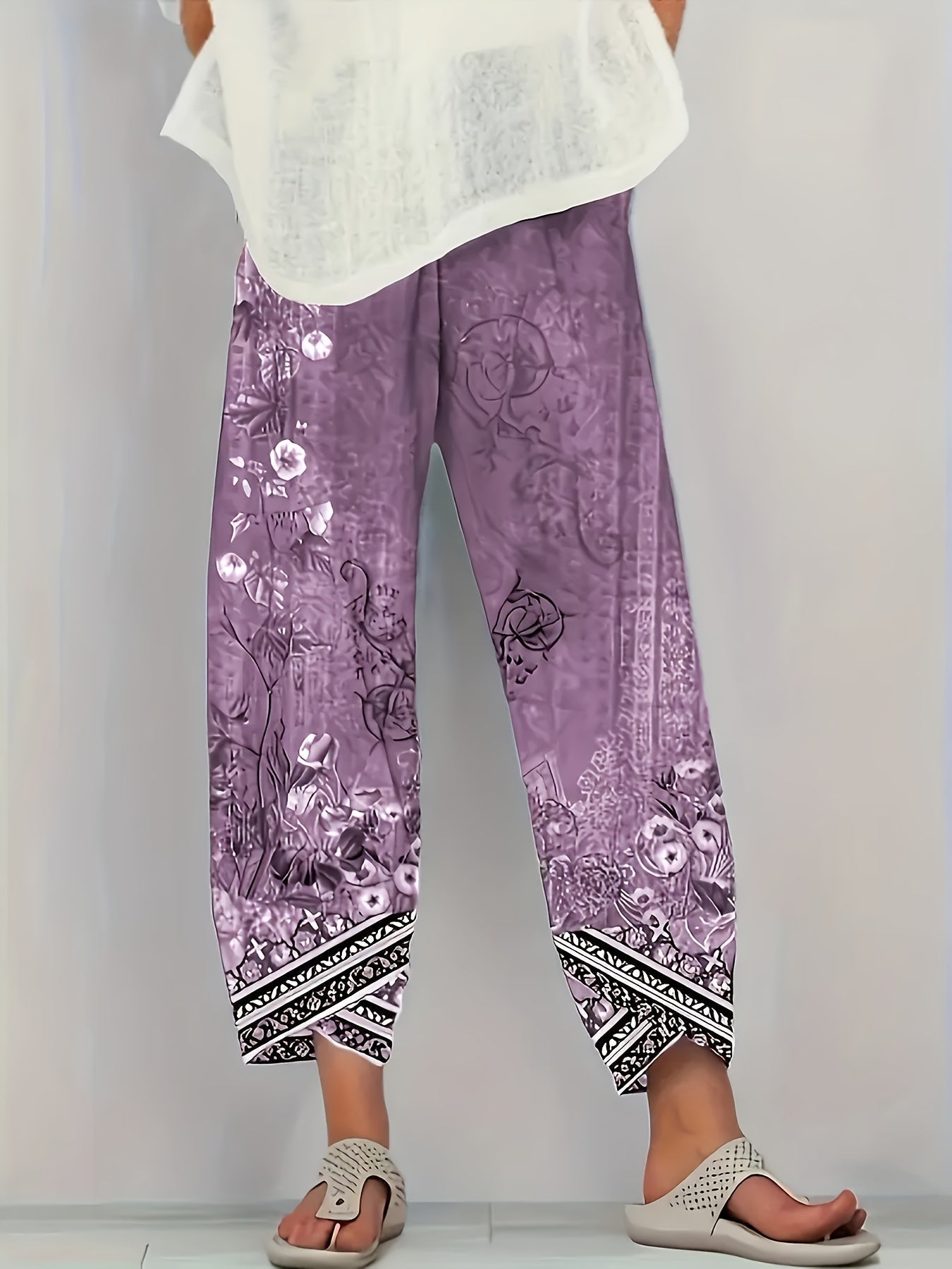 BRIELLE - BOTANICAL WIDE-LEG TROUSERS