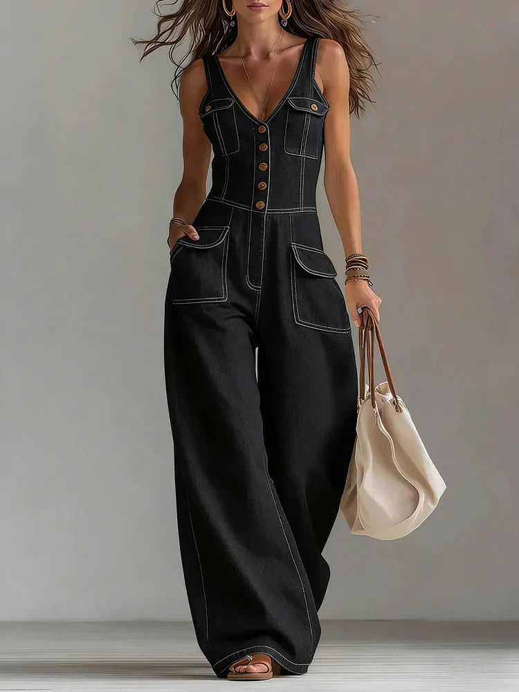 SOPHIE | WIDE-LEG DENIM JUMPSUIT FOR WOMEN