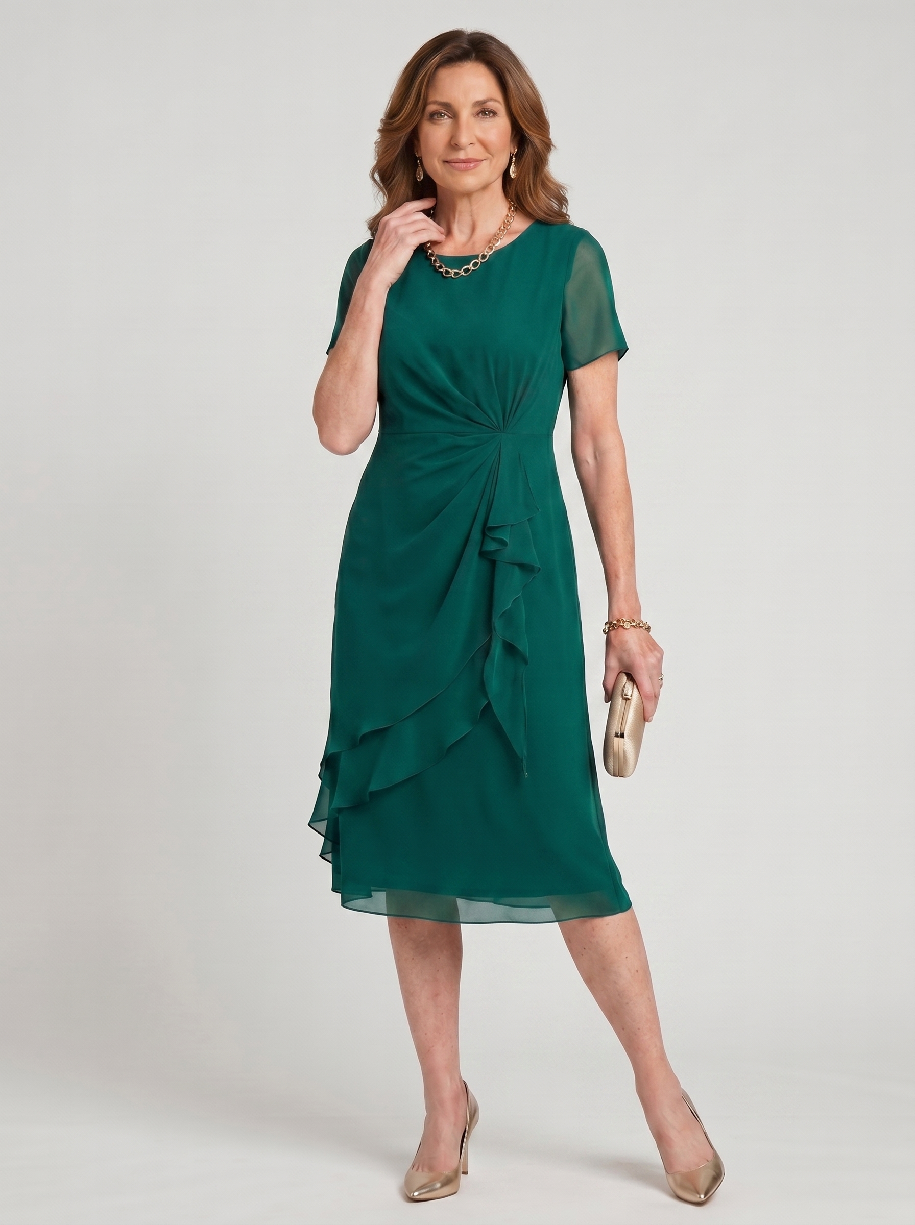 SARA | ELEGANT CHIFFON MIDI DRESS FOR WOMEN