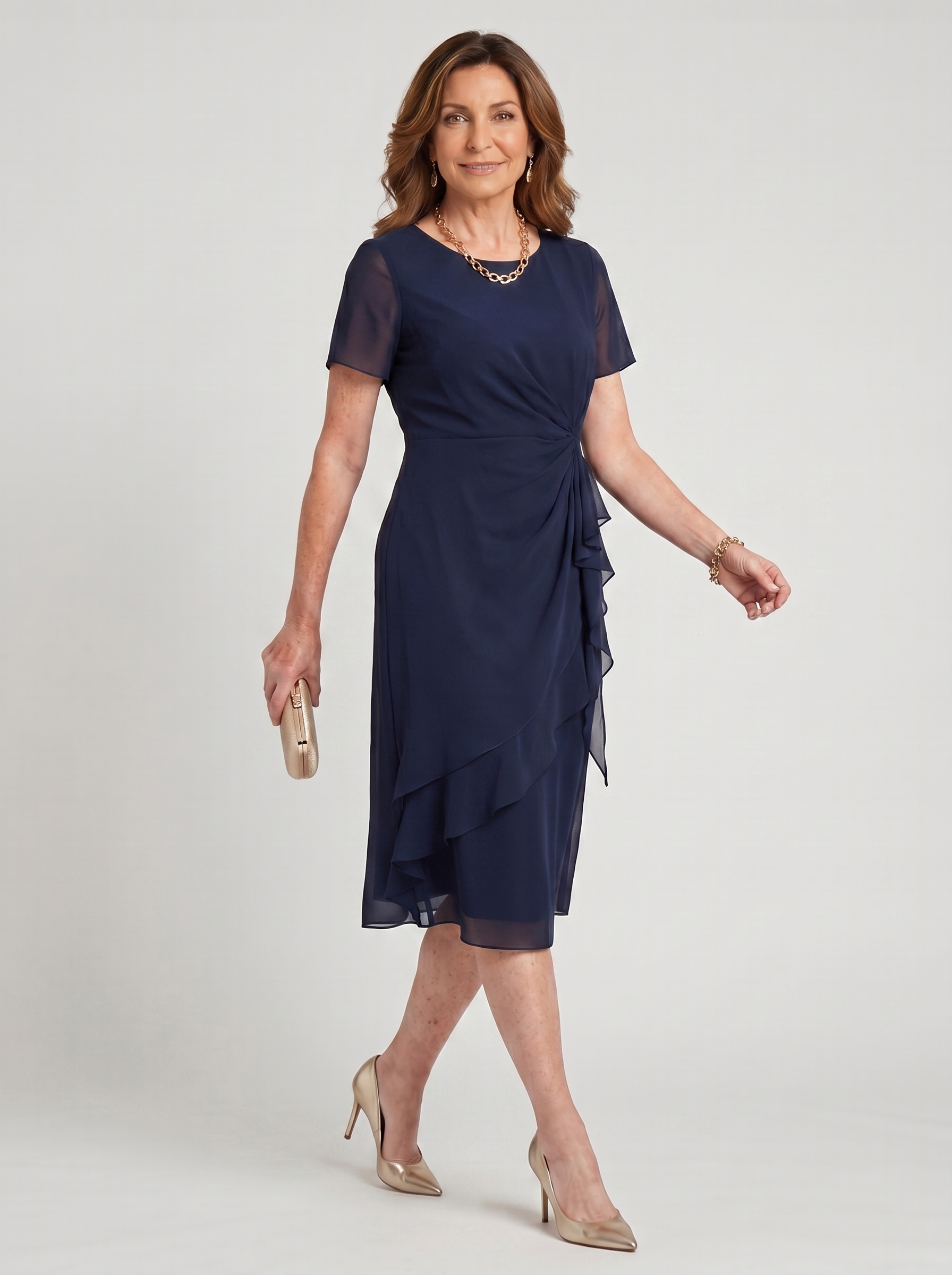 SARA | ELEGANT CHIFFON MIDI DRESS FOR WOMEN