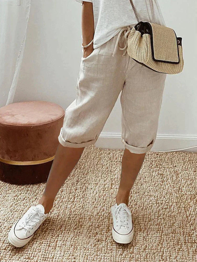 VALERRA® | COTTON LINEN LADIES SHORTS