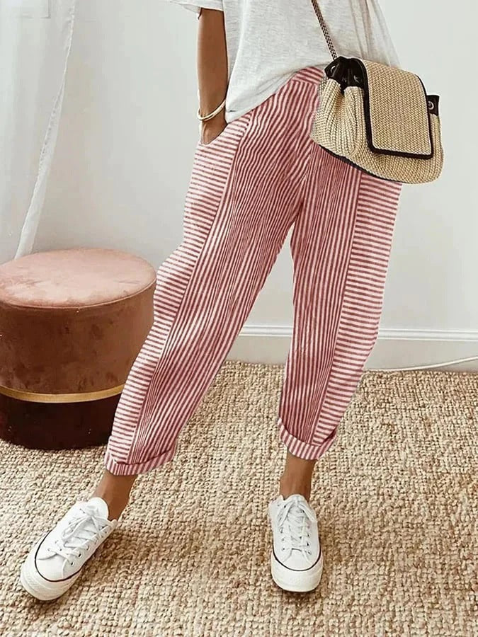 VEYRA - STRIPED RELAXED TROUSERS