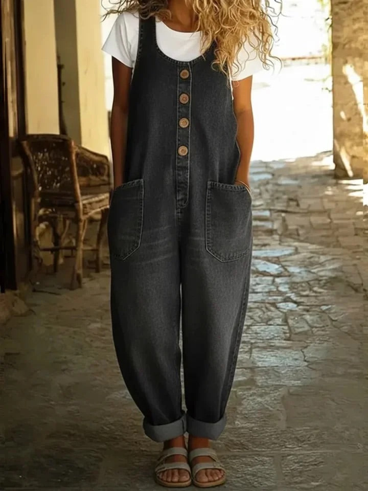 RUTH | VINTAGE WASHED DENIM JUMPSUIT FOR WOMEN