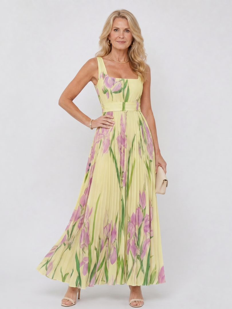 ASHLEY | SLEEVELESS SATIN MIDI DRESS FOR WOMEN