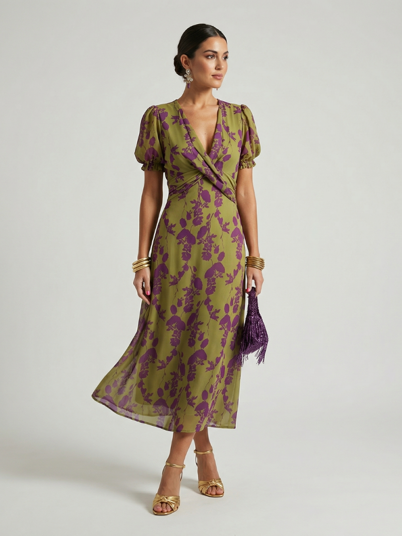 VIREL | FLORAL MIDI DRESS FOR WOMEN