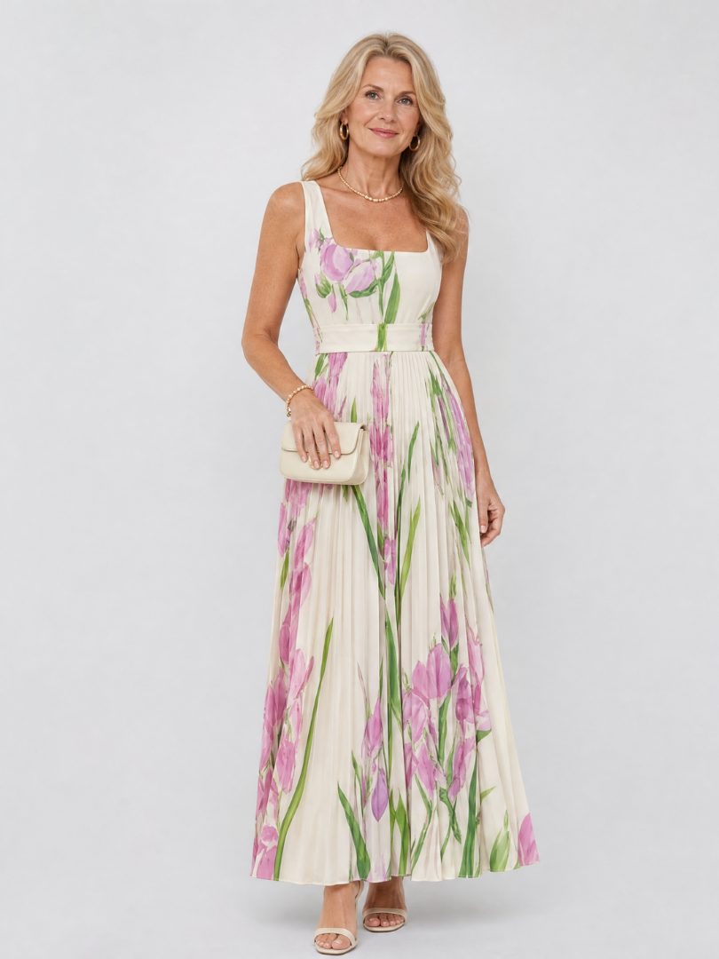 ASHLEY | SLEEVELESS SATIN MIDI DRESS FOR WOMEN