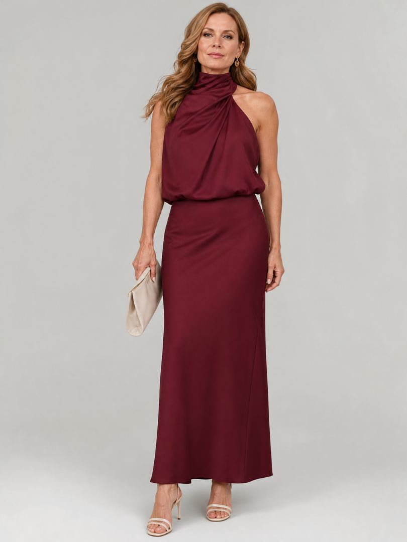 NOPAL | DRAPED MIDI DRESS FOR WOMEN