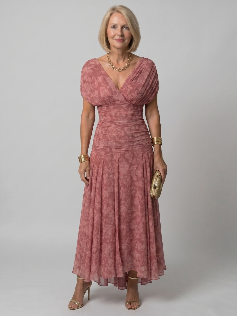 CALEN - OFF SHOULDER FLOW MIDI DRESS