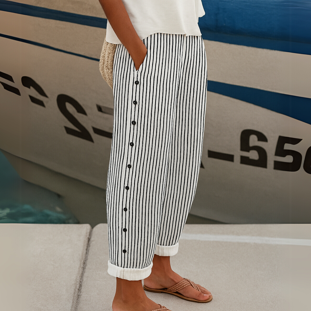 CAITLIN - STRIPED ELEGANCE TROUSERS