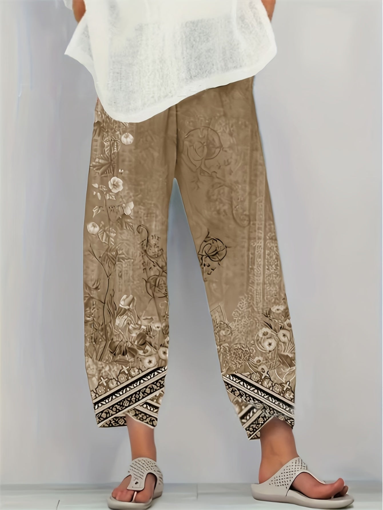 BRIELLE - BOTANICAL WIDE-LEG TROUSERS