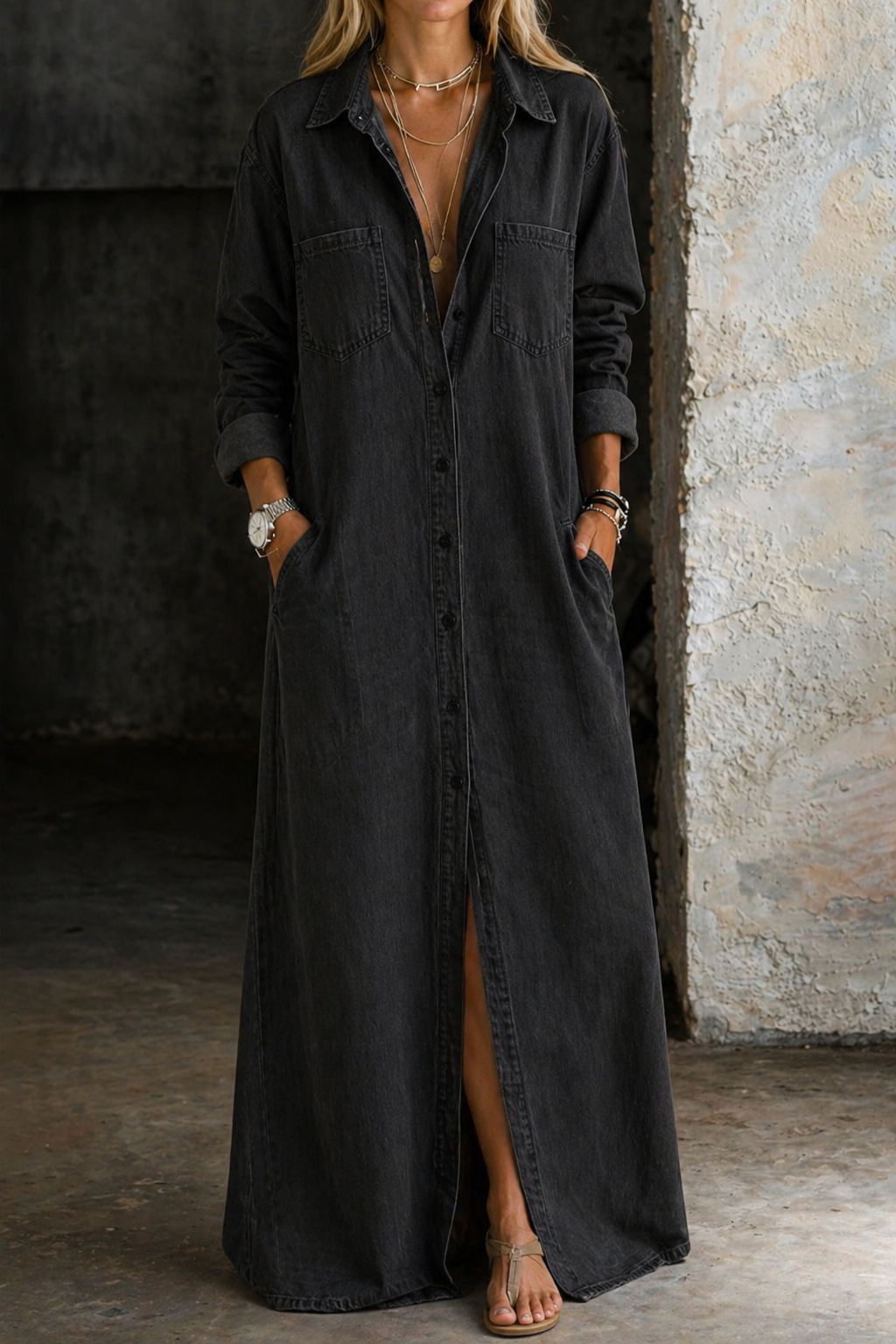 DELANA – RELAXED DENIM SHIRT DRESS