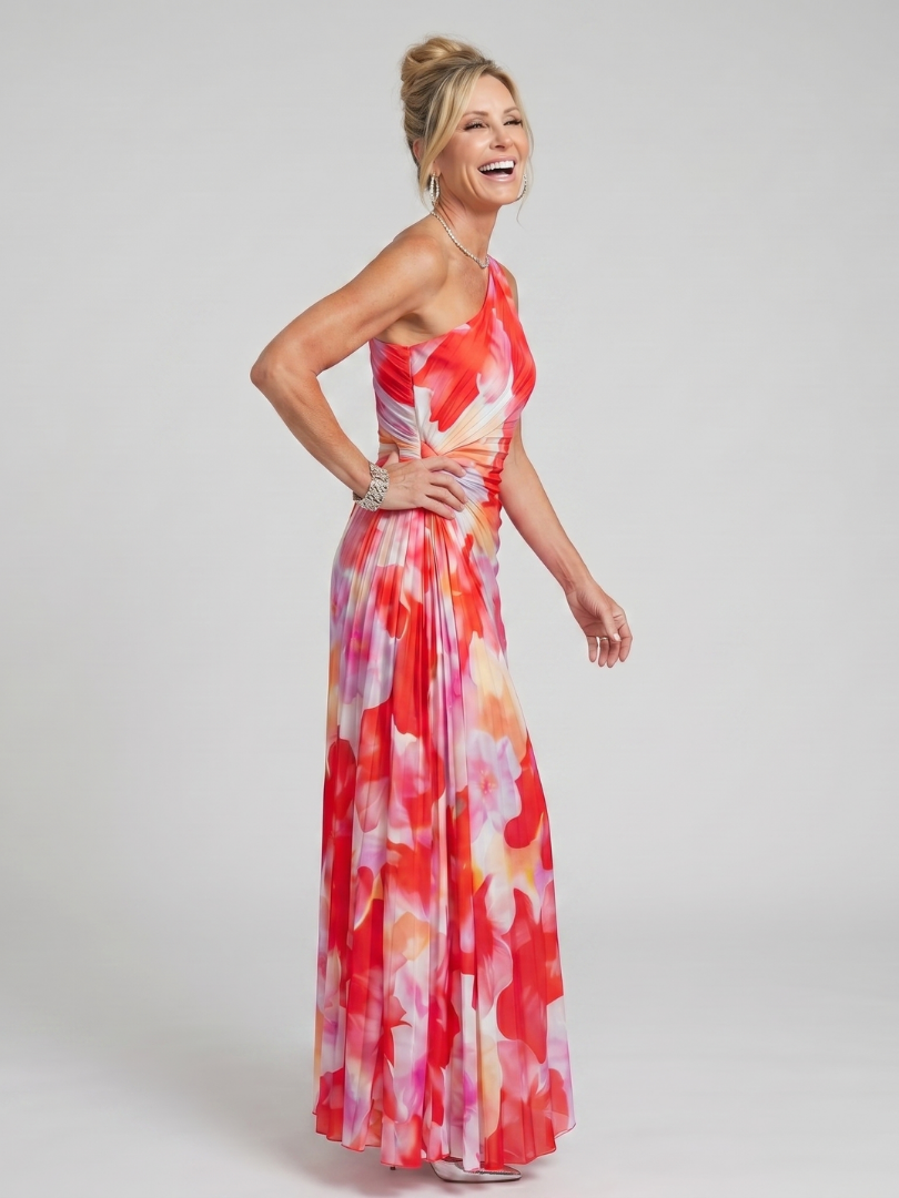 TAYA | ONE-SHOULDER MIDI DRESS FOR WOMEN