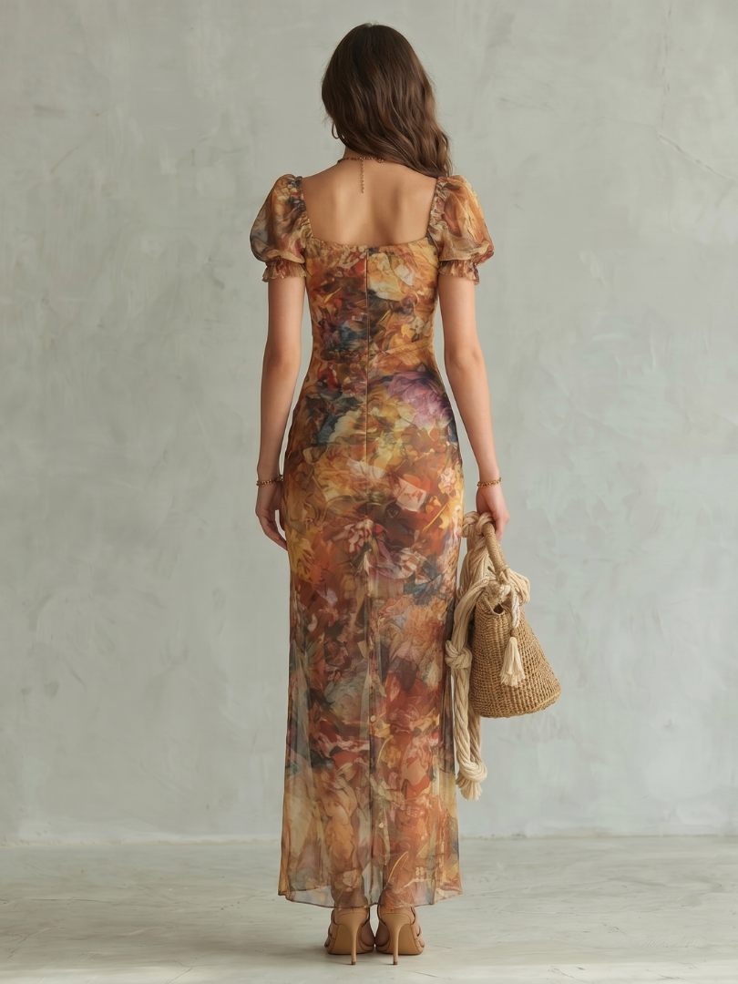 SKY | RUFFLE MIDI DRESS FOR WOMEN