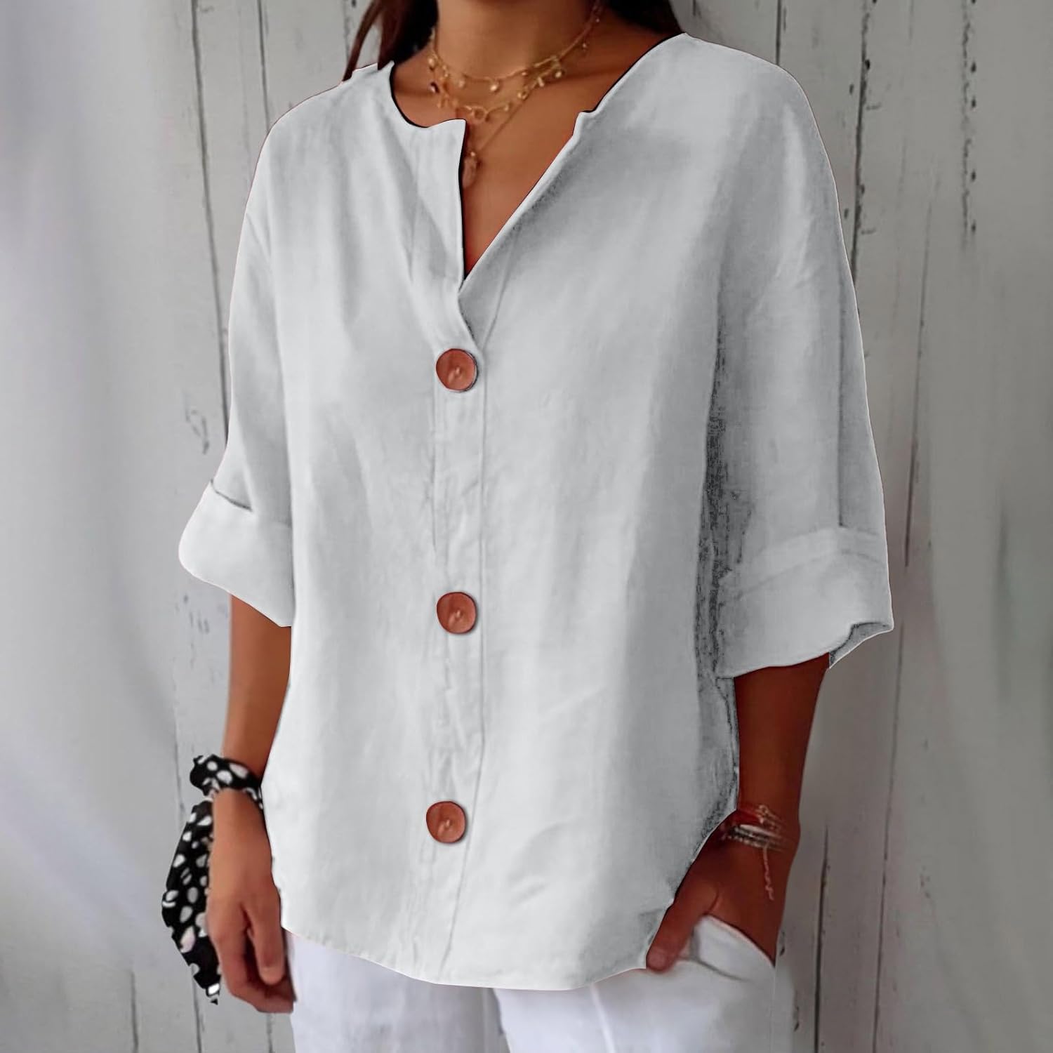 JULIA – RELAXED BUTTON BLOUSE